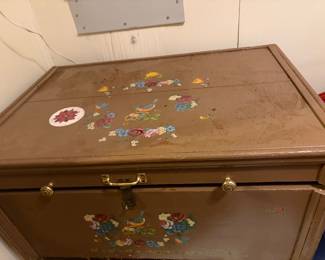 Vintage, Hand Painted Storage Box