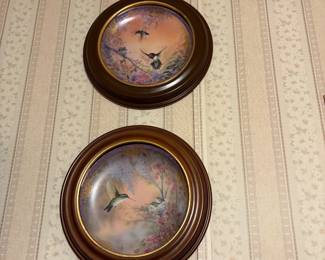 Hand Painted Hummingbird Plates