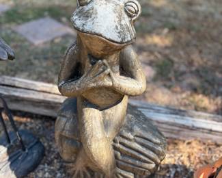 Heavy Cement Frog Yard Art