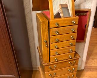 Vintage Jewelry Cabinet with a lot of storage on sides and drawers