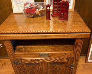 Vintage White Clad Simmonds Hardware Icebox Side Cabinet