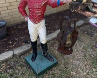 Three Foot Tall Cement Hitching Post Lawn Jockey
