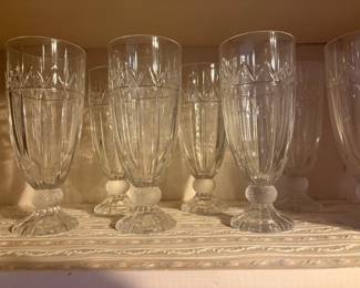 Set of eight Vintage Godinger Olympia Pattern Cut Glass Ice Tea Glasses
