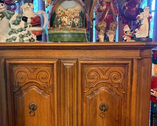 MCM Carved Wooden Storage Cabinet