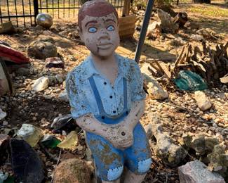 Antique Cement Boy Fishing