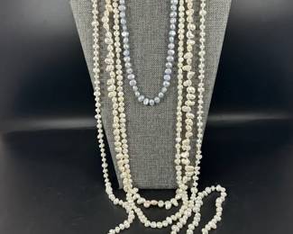 Lot of 4 Honora Cultured Freshwater Baroque and Potato Pearl Necklaces and Tear Drop Pearl Earrings