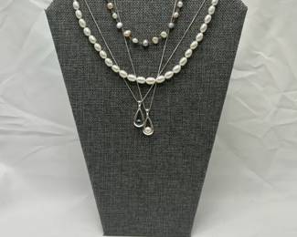 Lot of 4 Cultured Freshwater Pearl Necklaces with Matching Earrings