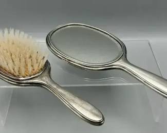 Vintage Webster Sterling Silver Womens Brush  Mirror