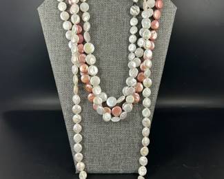 Lot of 4 Honora Cultured Freshwater Pearl Graduated Coin Necklaces and 1 Pair of Matching Earrings