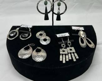 RLM Robert Lee Morris 6 Pairs of Sterling Silver Earrings