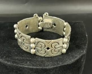 Artisan Crafted Sterling Scroll Design Bracelet