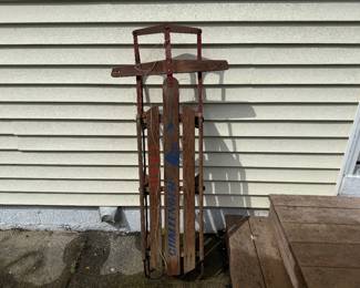 Vintage wooden Challenger snow sled