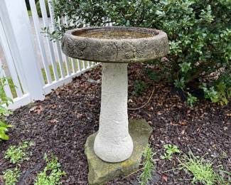 Butterfly themed garden birdbath
