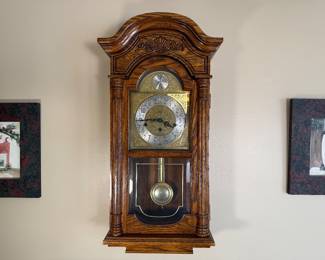 Vintage Sligh clock featuring the Latin inscription "Tempus Fugit" meaning "Time Flies"
