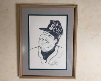 Artist sketch, appears to be signed by Ken Griffey. 