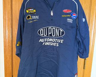 Vintage blue DuPont Motorsports NASCAR quarter-zip jersey
