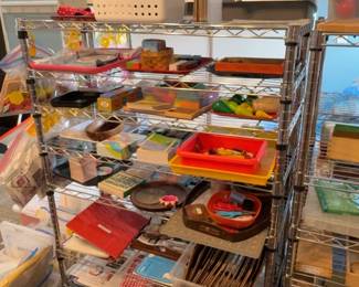 LE018 Mixed Montessori lesson shelving with wooden boxes trays and manipulatives