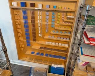 LE016 Large wooden Montessori beadmath cabinet or board with numberedgraded components