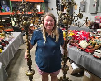 6 foot tall brass Candelabra's