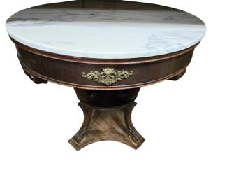 Marble top entry table 1940s