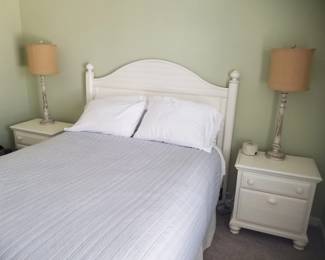 Queen bedroom suite: queen bed; nightstands; table lamps