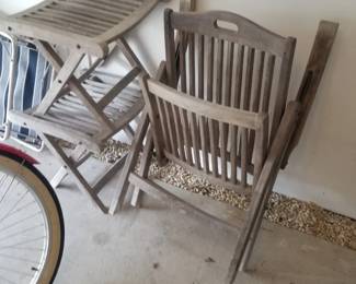Teak stools & chair