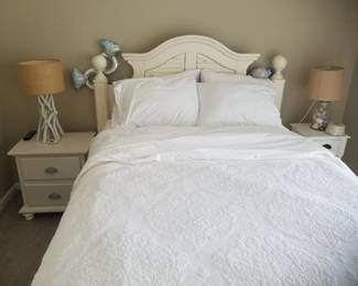 Queen bedroom suite: queen bed; nightstands; table lamps