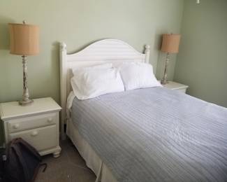 Queen bedroom suite: queen bed; nightstands; table lamps