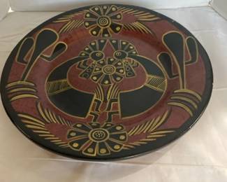 Aztec Inspired Hand Crafted Ceramic Plate