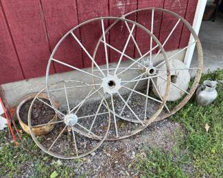 Outside: wagon wheels 