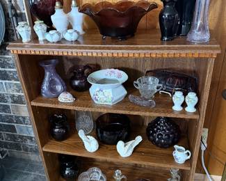 Living Room: Amethyst glassware