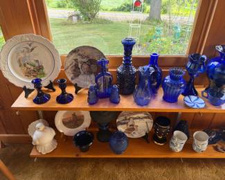 Front Porch: cobalt glassware