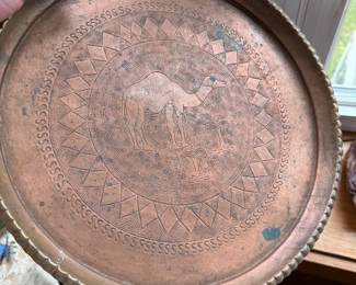Living Room: copper tray 
