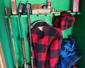 Bedroom 2: wool hunting clothing (women’s), bird calls
