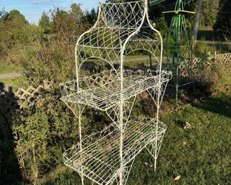 Outside: Metal shelf