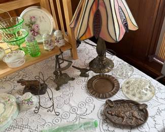 Living Room: stained glass lamp 
