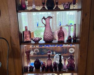 Living Room: Amethyst glassware