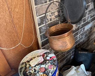 Living Room: tin of buttons