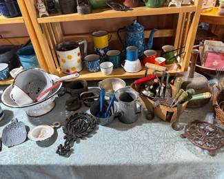 Living Room: vintage kitchen utensils 