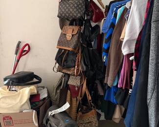 Clothing, handbags, purses, backpacks, luggage