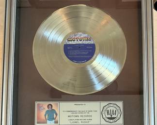 Authentic Lionel Richie platinum record 