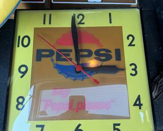 Vintage light up Pepsi clock