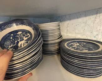 Tons of Blue Willow some marked Johnson Brothers and others just stamped Made In England