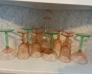 Vintage pink stemware