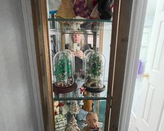Antique dolls with hand crocheted outfits made by my nana and some Christmas decor