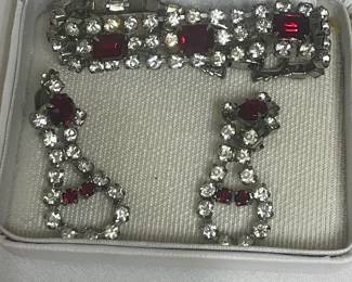 My nana’s red and clear rhinestone bracelet and necklace