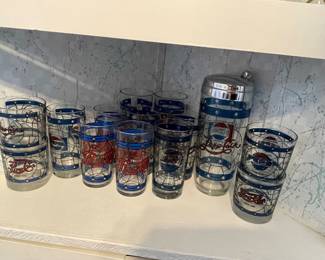 1970s Pepsi-Cola "Tiffany-style" stained glass barware