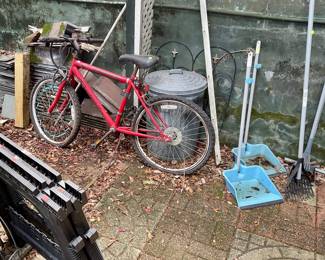 Red bike, yard stuff