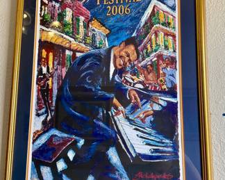 2006 Jazz fest poster featuring Fats Domino, numbered