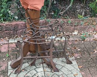 Cast iron patio bench sides